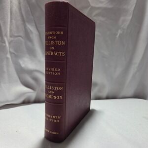 Williston on Contracts Law Book 1938 Revised Edition Samuel Williston‎ Thompson